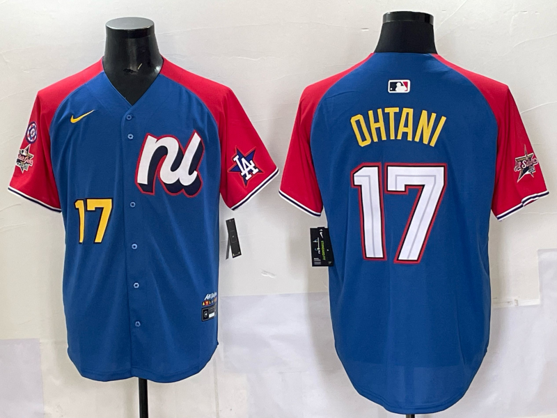 Men Los Angeles Dodgers #17 Ohtani Blue Nike 2025 MLB All star Jersey style 007